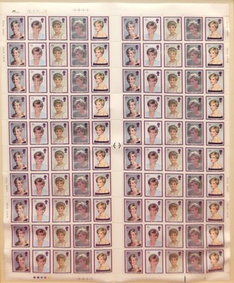 Lot 1082 - A full sheet of Princess Diana Royal Mail...