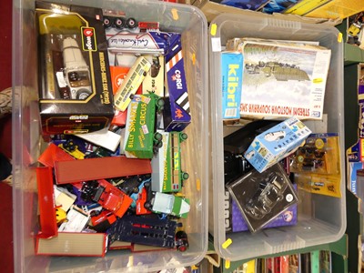 Lot 1653 - Two trays of boxed and loose various diecast...