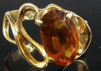 Lot 397 - A contemporary yellow metal and orange citrine...