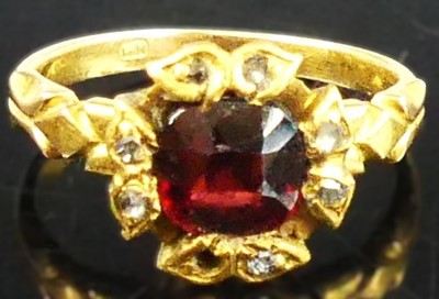 Lot 398 - A 19th century continental garnet and rose cut...