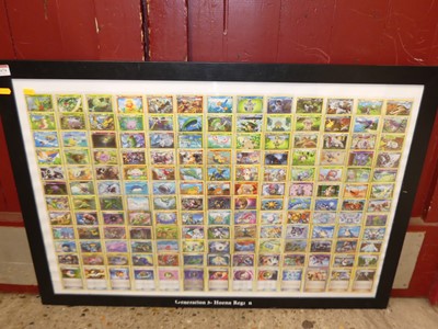 Lot 1674 - A framed & glazed large display of Pokemon...