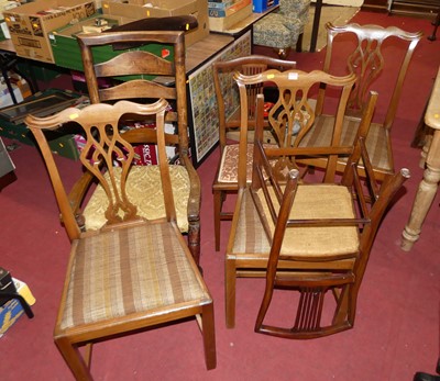 Lot 1323 - A set of three mahogany Chippendale style...