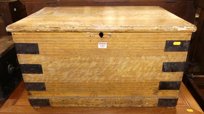 Lot 1283 - A 19th century scramble finish pine and iron...