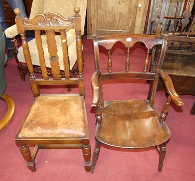 Lot 1335 - A circa 1900 elm and beech East Anglian...