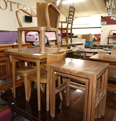 Lot 1302 - A 1930s Thonet oak & plywood dining suite,...