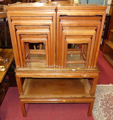 Lot 1306 - A pair of Eastern hardwood rectangular coffee...