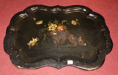 Lot 1307 - A Victorian papier mache floral painted mother...