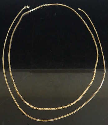 Lot 431 - A modern 9ct gold boxlink necklace, 54cm;...