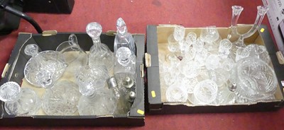 Lot 706 - Two boxes of cut glass ware to include ship's...