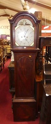 Lot 1363 - A circa 1800 provincial mahogany long case...