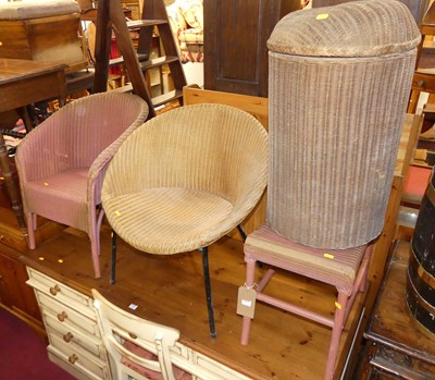 Lot 1367 - Lloyd Loom to include; tub conservatory chair,...