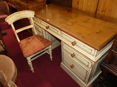 Lot 1368 - A contemporary stained pine and part cream...