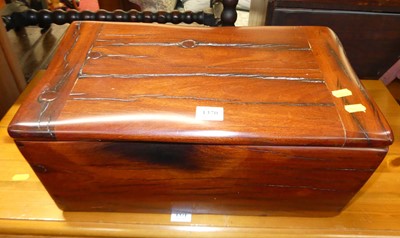 Lot 1370 - A contemporary hardwood hinge topped table box,...