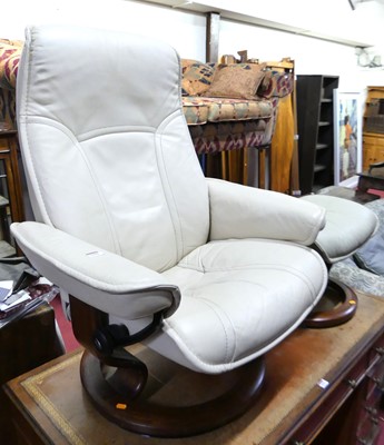 Lot 1391 - A contemporary Stressless cream leather...