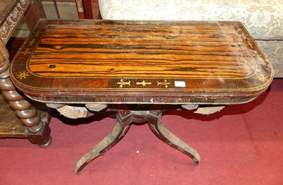 Lot 1400 - A Regency calamander, rosewood cross banded...