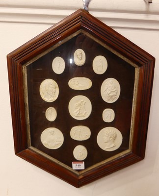 Lot 540 - A collection of Grand Tour type plaster relief...