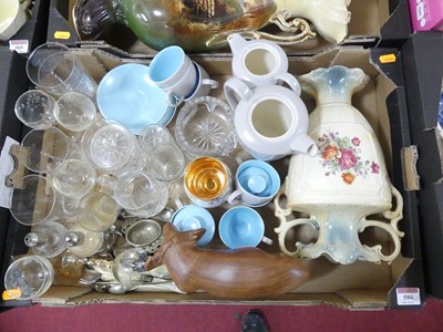 Lot 586 - Three boxes of mixed glass and ceramics, to...