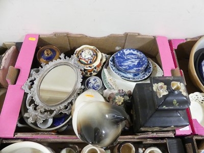 Lot 587 - Five boxes of mixed ceramics, to include a...