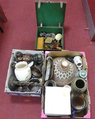 Lot 588 - Three boxes of miscellaneous items, to include...