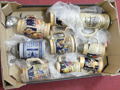 Lot 591 - A collection of German pottery beersteins