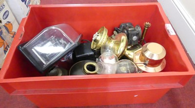 Lot 593 - Miscellaneous items to include a brass oil...