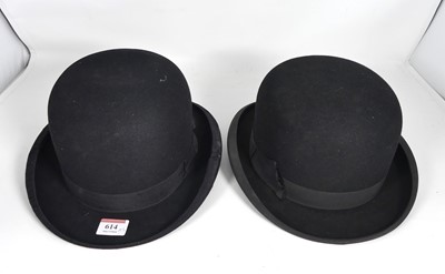 Lot 614 - A vintage Firtex moleskin bowler hat, together...