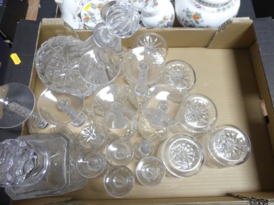 Lot 648 - A collection of glassware to include decanters...