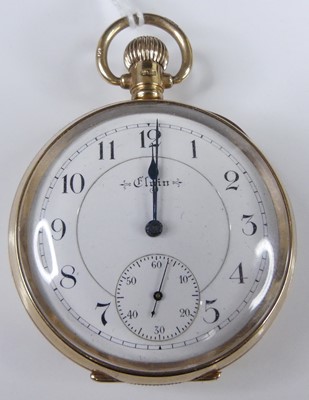 Lot 2577 - An Elgin gent's 9ct gold cased open face...