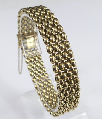 Lot 2768 - A modern 9ct gold expanding link bracelet, the...