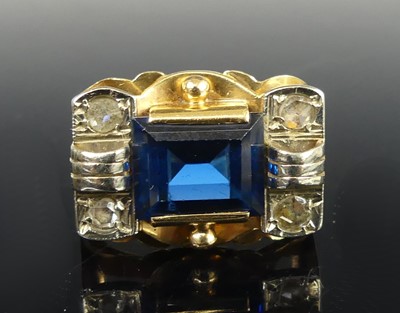 Lot 2619 - An 18ct gold heavy set dress ring, having a...