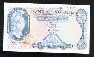 Lot 3193 - Great Britain, Bank of England five pound note,...