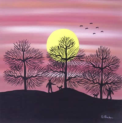 Lot 282 - Gordon Barker (b.1960) - Evening Walk, acrylic...