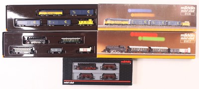 Lot 777 - Three Marklin Mini Club Z gauge train packs,...