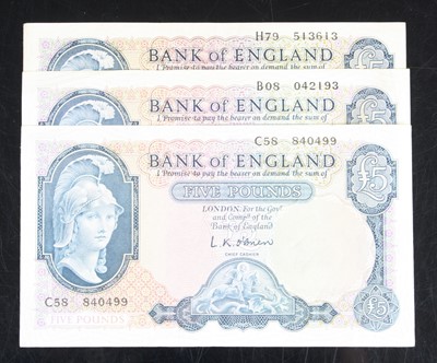 Lot 3168 - Great Britain, Bank of England five pound note,...