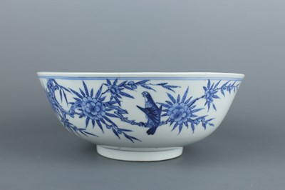 Lot 3 - A Chinese blue and white “magpie and prunus”...