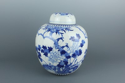 Lot 4 - A Chinese blue and white ovoid jar with cover,...