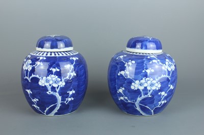 Lot 18 - A pair of Chinese “cracked ice and prunus”...