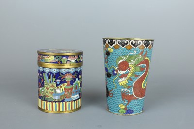 Lot 26 - Two Chinese cloisonné enamel vessels, c.1900,...