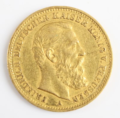 Lot 3369 - Kingdom of Prussia, 1888 gold 20 mark, obv:...