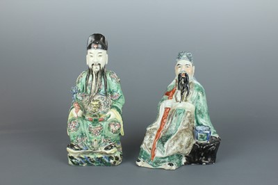 Lot 50 - Two Chinese polychrome-enameled porcelain...