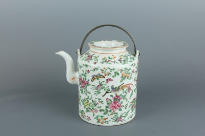 Lot 86 - A Chinese Canton famille rose teapot with...