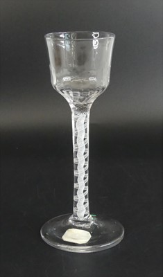 Lot 2131 - A wine glass, circa 1765, the basal ribbed...