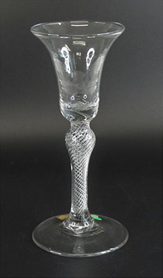 Lot 2141 - A wine glass, circa 1750, the bell shaped bowl...