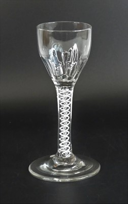 Lot 2133 - A wine glass, circa 1765, the basal ribbed...