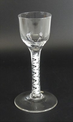 Lot 2136 - A wine glass, circa 1770, the ogee bowl above...