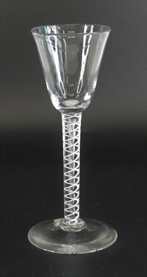 Lot 2137 - A wine glass, circa 1770, the round funnel...