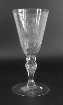 Lot 2142 - A glass goblet, early 19th century, the round...