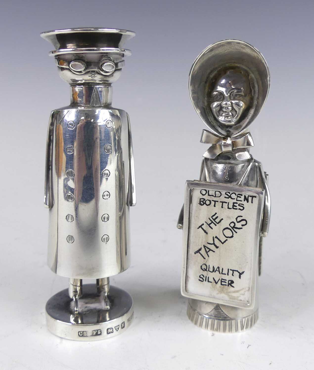 Lot 168 - A pair of Edwardian silver novelty figural...