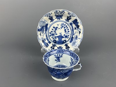 Lot 102 - A set of Chinese blue and white cup and saucer,...