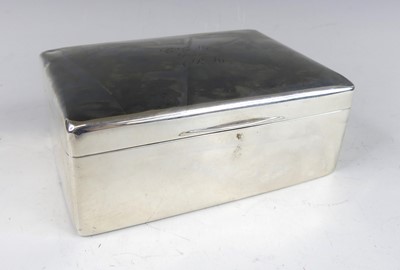 Lot 148 - A George V silver table cigar box, of rounded...